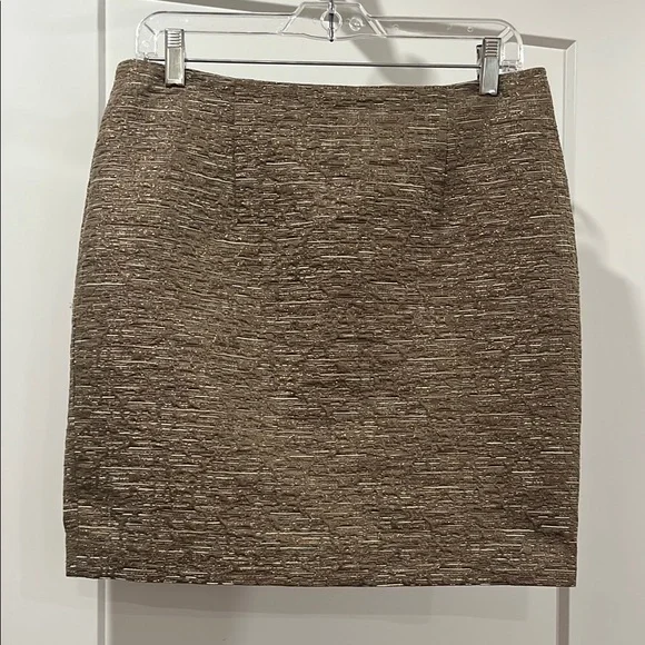 Michael Kors Shimmer Glam Metallic Brown Pencil Mini Skirt - size 8 - Picture 1 of 11